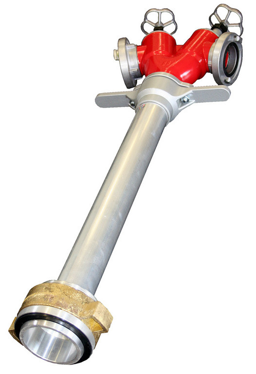 Hydrantový nástavec DN100 s vřetenovými ventily 2x B75