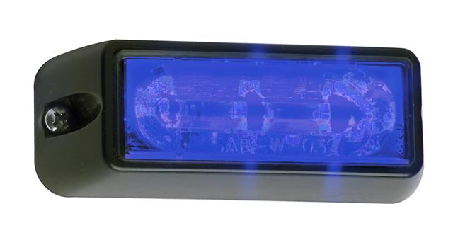 Přídavné zábleskové světlo Whelen LIN3 s čirou optikou, modré, 12V