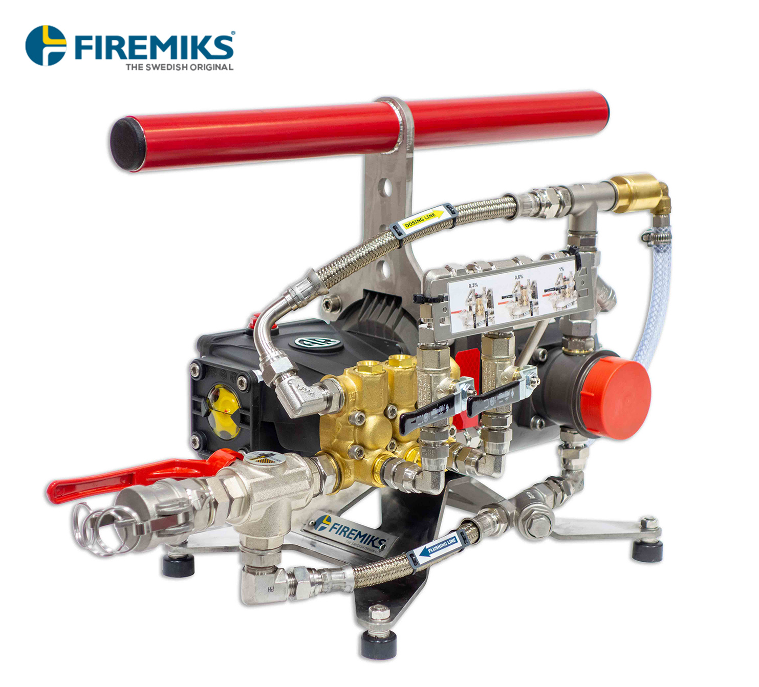 Speciální přenosný přenosný přiměšovač Firemiks 0,5-1-3-PP-M-ALU-DRV