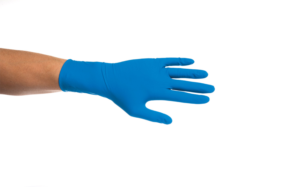Latex. rukavice prodloužené SAFETY, bezprašné, zesílené  - 50 ks